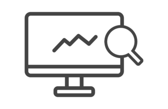 vector of computer screen with magnifying glass