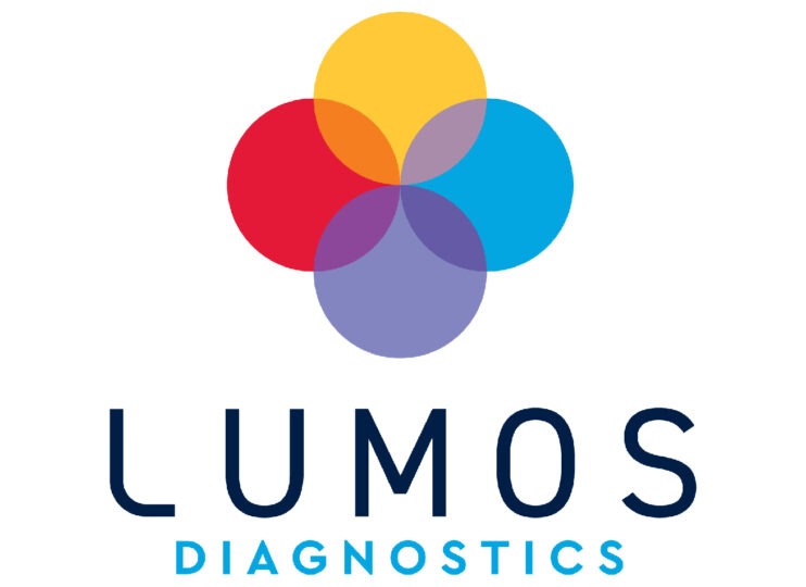 Lumos Diagnostics Logo 4 coloured circles with words Lumos Diagnostics underneath