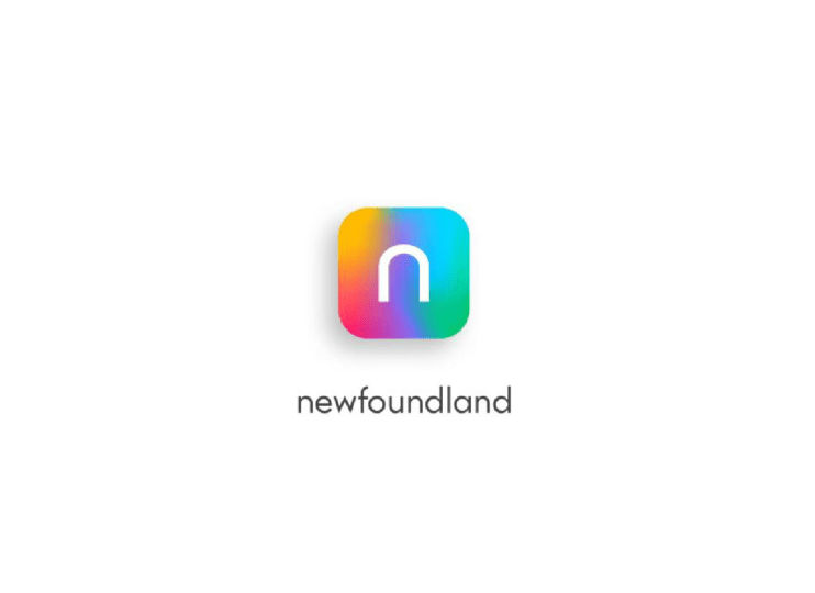 rainbow square with loser case n and the word newfoundland underneath
