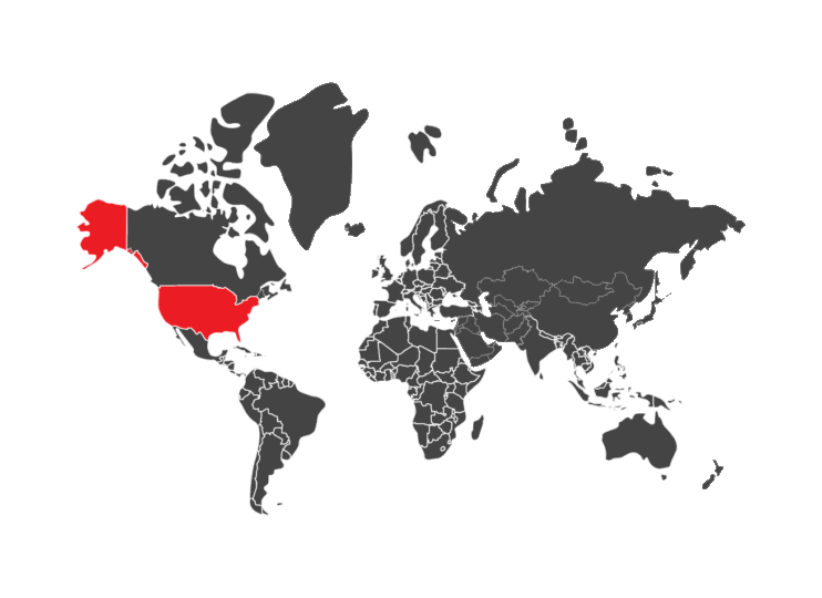 map of the world with regions periodically highlighted in red