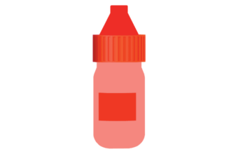 A red liquid bottle with a red cap, perfect for storing and dispensing liquids