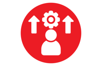 Enhanced-Capability Red circle with person and red arrow pointing up.
