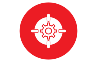 Precise red target with cog in the centre