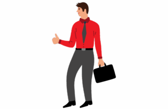 Commercial Sales Manager Vector illustration of a businessman holding a briefcase, dressed in formal attire, symbolizing professionalism and success.